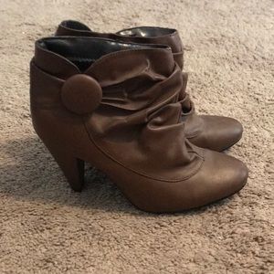 Brown heel booties
